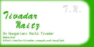 tivadar maitz business card